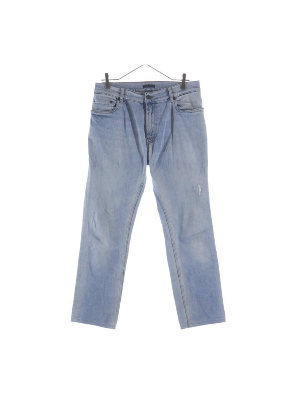 Prada Distressed Straight Jeans Denim Pants Blue